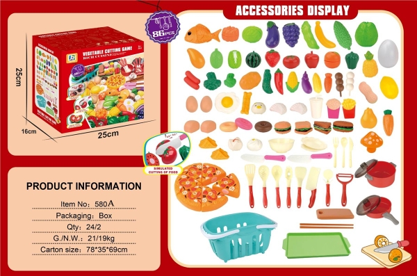 580A  HỘP BẾP TRÁI CÂY, RAU CỦ, BÁNH PIZZA, HABURGER, RỔ, NỒI