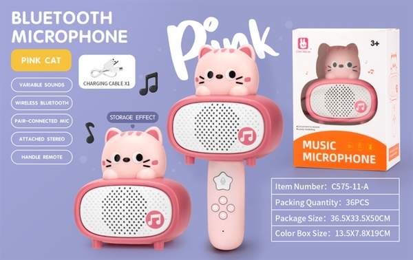 C575-11-A HỘP LOA MICRO PIN TAY CẦM MÈO + SẠC USB