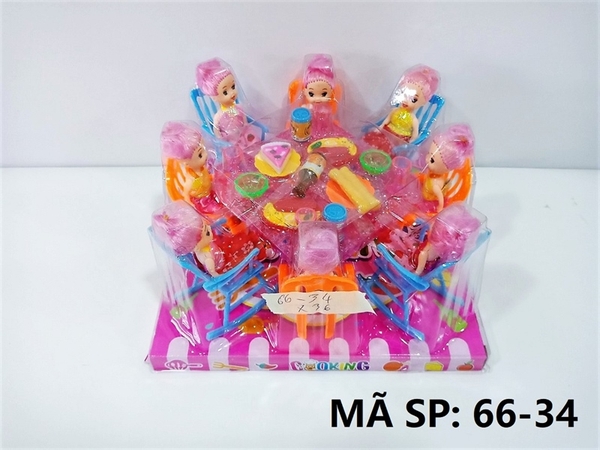 66-34 HỘP KIẾNG BÀN ĂN 8 BÉ, 4 LY, THỨC ĂN