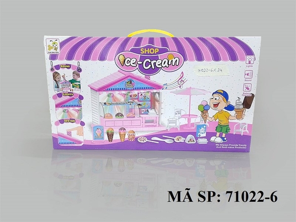 71022-6 HỘP BẾP QUẦY XE ĐẨY KEM PIN+ BÀN+ GHẾ+ DÙ