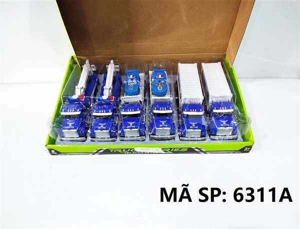 6311A HỘP XE CONTAINER CS SẮT TRỚN 6C 3 MẪU (CẨU, CHỞ XE, CONTAINER) 1:24 Truck Series
