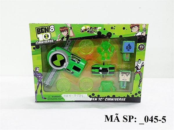 _045-5 HỘP ĐỒNG HỒ PIN BEN + XE HƠI + 2T TRONG + 3 ĐĨA (BEN10)