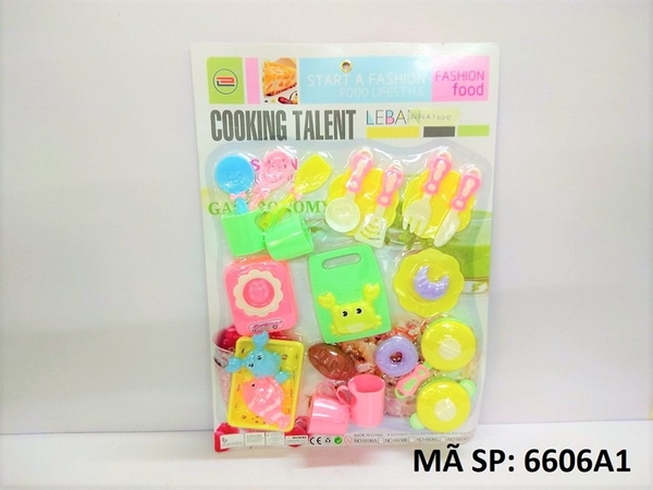6606A1 VĨ BẾP GAS ĐƠN, 1 NỒI, 1 CHẢO, 4 LY, TÔM, CÁ, CUA, RỔ, DAO, MUỖNG, NĨA, BÁNH MÌ, THỚT, DAO, DĨA (Cooking Talent,Leban) 6606A,6606B,6606C,6606D