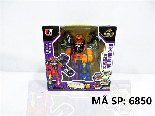 6850 HỘP RÁP ROBO BIẾN HÌNH THÚ RỪNG 4 IN 1 Deformation Beasts