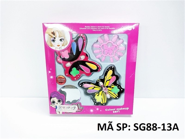 SG88-13A HỘP PHẤN TRANG ĐIỂM 2C BƯỚM + GƯƠNG (L.O.L)