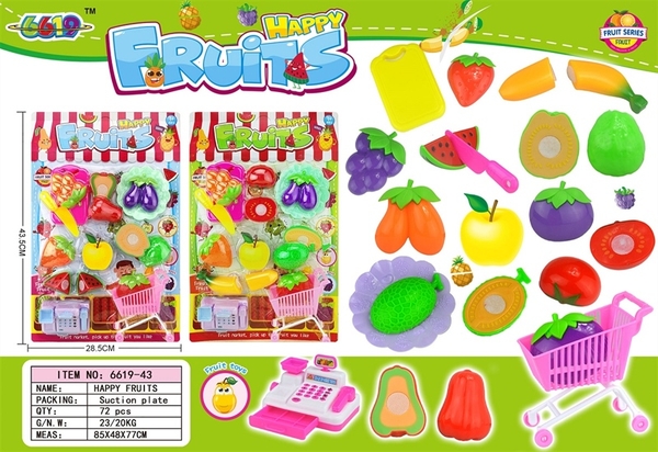 6619-43 VỈ BẾP DÍNH TRÁI CÂY + XE ĐẨY SIÊU THỊ, MÁY TÍNH TIỀN