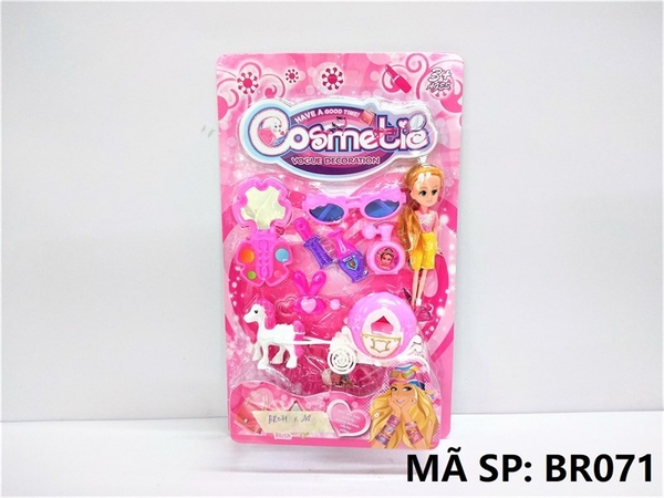 BR071 VỈ TRANG ĐIỂM XE NGỰA, MẮT KIẾNG, GƯƠNG + 1C BABY Cosmetic
