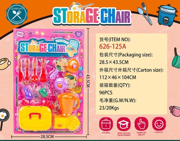 626-125A  VỈ BẾP MÁY XAY SINH TỐ, GHẾ, NỒI, CHẢO, DAO