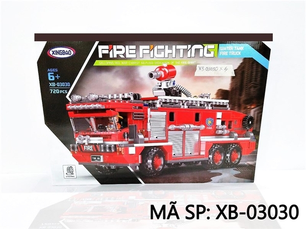 XB-03030 HỘP LOGO RÁP XE CT CỨU HỎA THANG 720 MIẾNG Fire Fighting