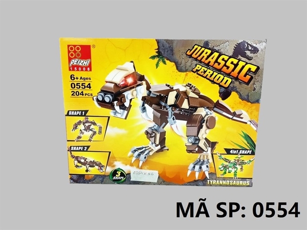 _0554 HỘP LOGO RÁP KHỦNG LONG 204 MIẾNG Jurassic Period