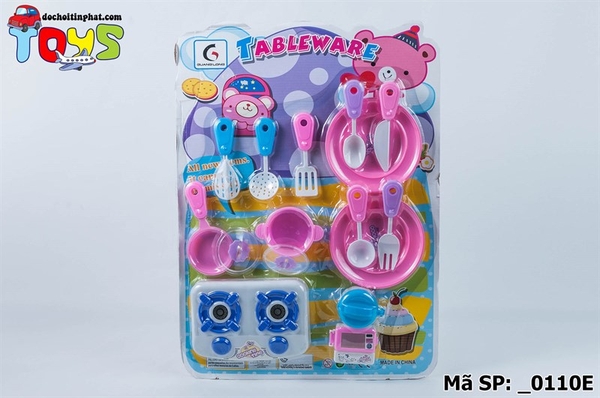 _0110E VĨ BẾP GAS 1 NỒI, 1 CHẢO, NỒI CƠM ĐIỆN, LÒ NƯỚNG,2 DĨA