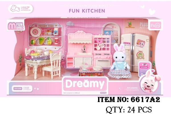 6617A2  HỘP NỘI THẤT NHÀ THỎ, KỆ BẾP, BÀN, TỦ LẠNH