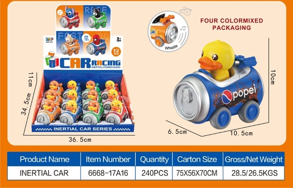 6668-17A16  HỘP VỊT LÁI XE LON NƯỚC NGỌT 12C