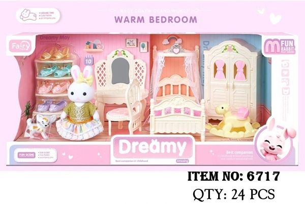 6717  HỘP NỘI THẤT NHÀ THỎ, GIƯỜNG, TỦ, BÀN TRANG ĐIỂM