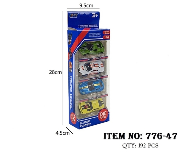 776-47 VỈ HỘP XE HƠI SẮT TRỚN 4C ĐỦ MẪU