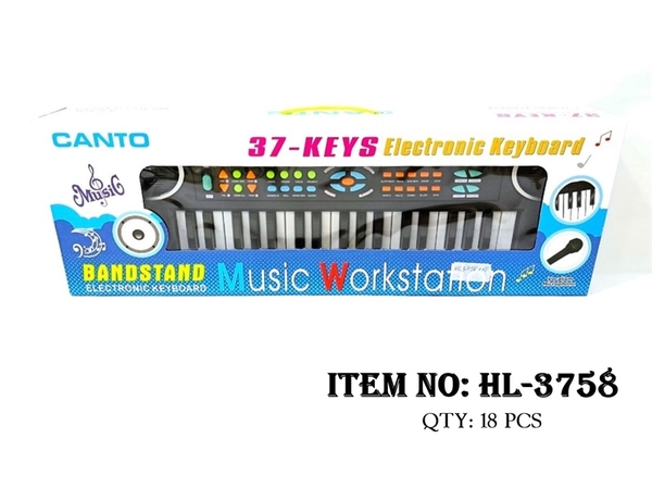 HL-3758 HỘP ĐÀN ORGAN PIN 37 PHÍM + MICRO