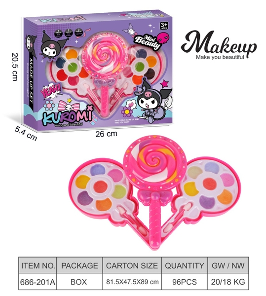 686-201A  HỘP PHẤN TRANG ĐIỂM 2 TẦNG KẸO