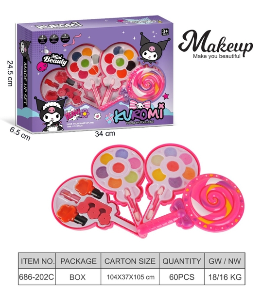 686-202C  HỘP PHẤN TRANG ĐIỂM 3 TẦNG KẸO