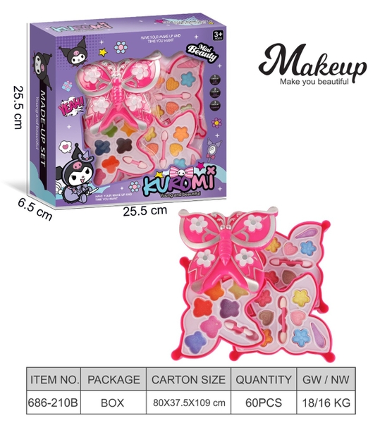 686-210B  HỘP PHẤN TRANG ĐIỂM 3 TẦNG BƯỚM