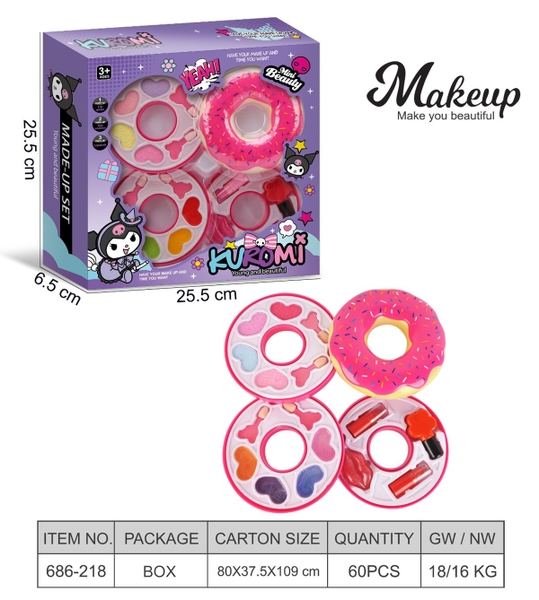 686-218  HỘP PHẤN TRANG ĐIỂM 3 TẦNG BÁNH DONUT