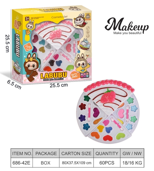 686-42E  HỘP PHẤN TRANG ĐIỂM 3 TẦNG BÁNH KEM