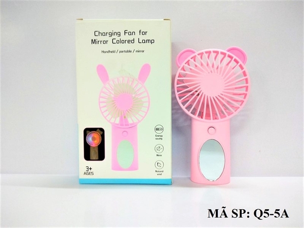 Q5-5A HỘP QUẠT BÀN PIN + GƯƠNG + SẠC USB Q5-1A, Q5-2A, Q5-3A, Q5-4A, Q5-6A, Q5-7A, Q5-8A, Q5-9A