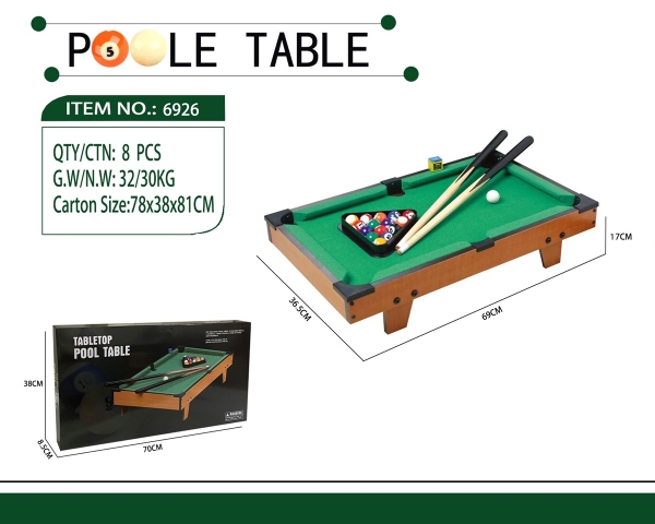 6926  HỘP BÀN BIDA LỖ GỖ CÓ CHÂN 69x36.5x17cm