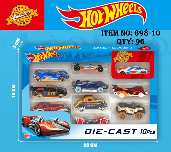 698-10  HỘP XE HƠI SẮT TRỚN 10C ĐỦ MẪU