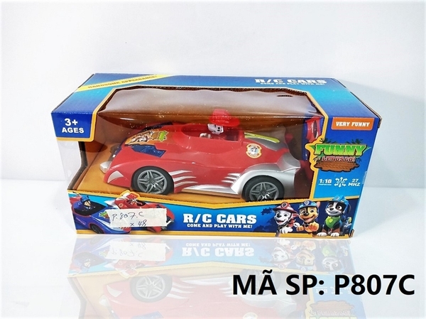 P807C HỘP XE HƠI CHÓ CỨU HỘ (ĐỎ) ĐK 7 Đ.TÁC, CÓ SẠC TL 1:18 R/C Car