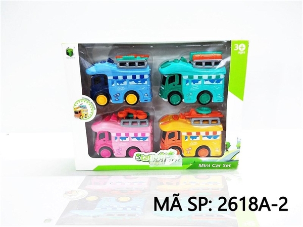 2618A-2 HỘP XE HƠI SẮT TRỚN 4C Mini Car Set