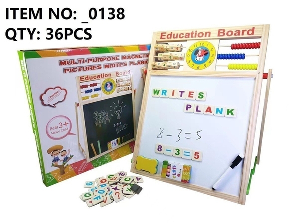 _0138 HỘP BẢNG GỖ NAM CHÂM 2 MẶT HỌC TOÁN, VẼ