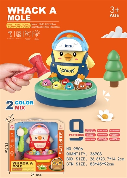 9806 HỘP ĐẬP CHUỘT GÀ PIN 7C + 1C BÚA