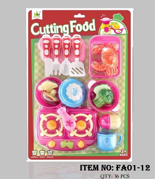 FA01-12 VỈ BẾP DÍNH, GAS ĐÔI, CHẢO, NỒI, CUA, LY