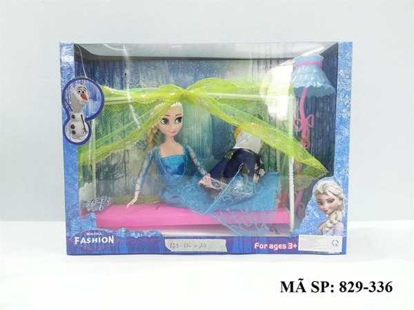 829-336 HỘP BABY 1C NGƯỜI TUYẾT FROZEN + 1 ÁO + GIƯỜNG+ CÂY ĐÈN (CHỊ)