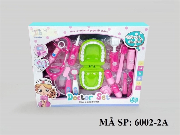 6002-2 HỘP BÁC SĨ KHÁM RĂNG TAI NGHE+ BÀN CHẢI, DAO, KÉO