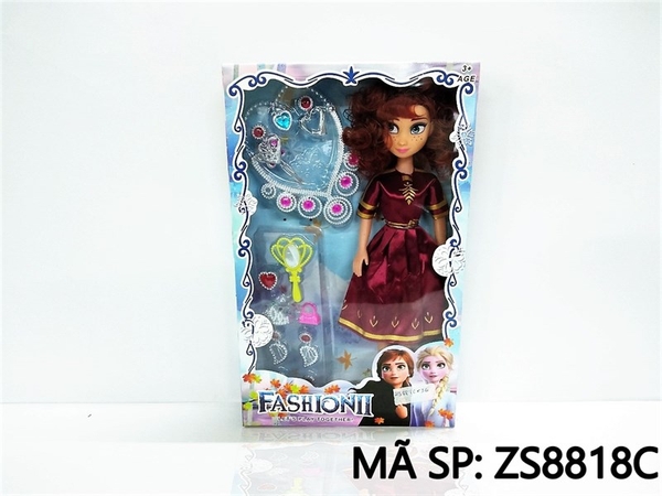 ZS8818C HỘP BABY 1C NGƯỜI TUYẾT ANNA (EM) + DÂY CHUYỀN, BÔNG TAI, GƯƠNG, TÚI XÁCH (FROZEN) ZS8818