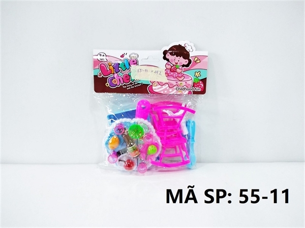 55-11 TÚI BẾP GAS ĐƠN, 1C CHẢO, 2C GHẾ, BÀN ĂN, MUỖNG, DAO, GIÁ (PVC) Little Chef