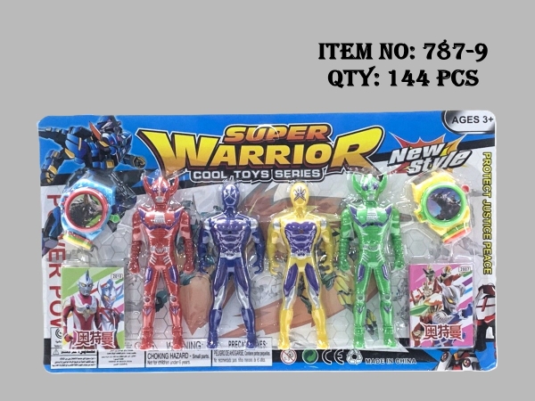 787-9  VỈ SIÊU NHÂN 4T + 2C ĐỒNG HỒ BẮN ĐĨA