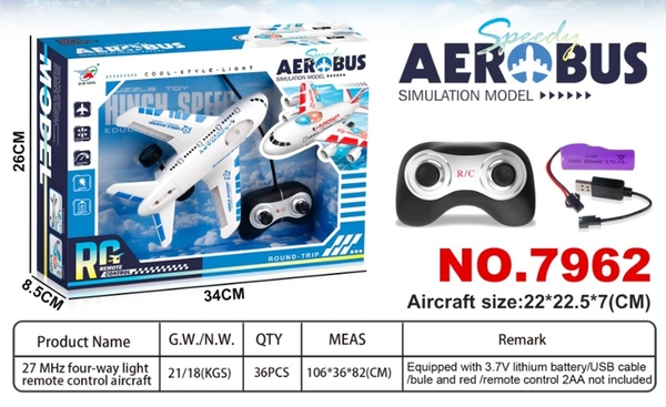 7962  HỘP MÁY BAY ĐIỀU KHIỂN 7 ĐỘNG TÁC, CÓ SẠC USB