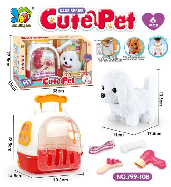 799-10B  HỘP LỒNG THÚ CHÓ PIN, MÁY SẤY, LƯỢC