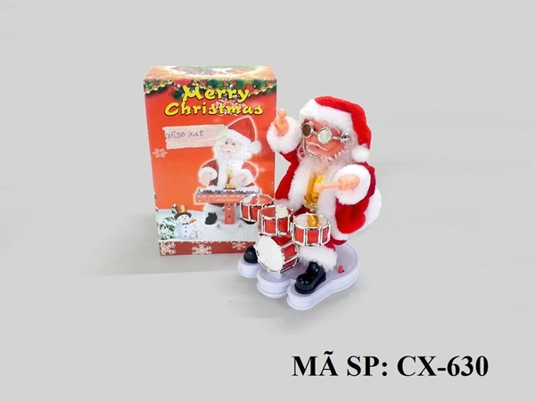 CX-630 HỘP NOEL PIN NGỒI ĐÁNH TRỐNG 4C, ĐEO MẮT KIẾNG