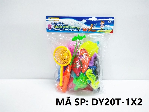 DY20T-1X2 TÚI CÂU CÁ 2 CẦN HÍT + 26C (CÁ NGỰA, RÙA, SAO BIỂN, MỰC, SÒ) + 2C VỢT + ỐNG BƠM + PHAO (PVC)