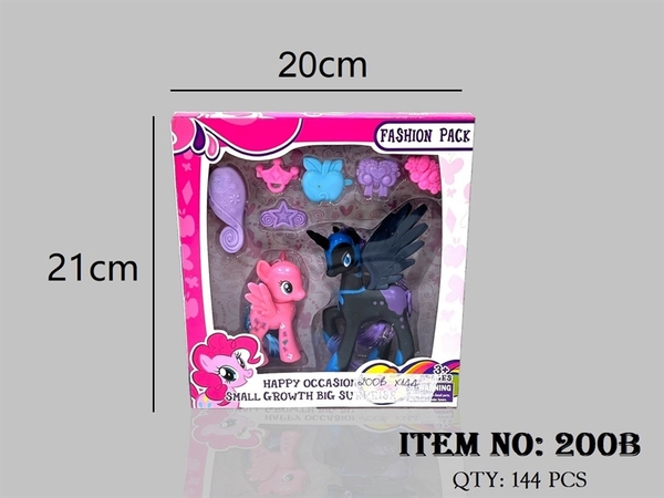 200B HỘP NGỰA PONY TÓC DÀI CÁNH 2C + LƯỢC, VƯƠNG MIỆN