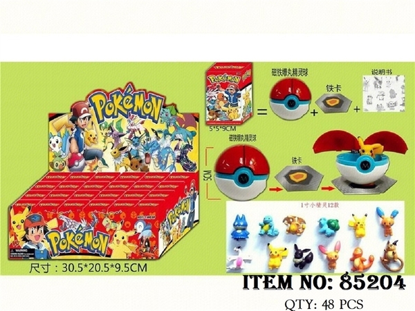 85204 HỘP MÔ HÌNH NHÂN VẬT HOẠT HÌNH TRỨNG POKEMON NGẪU NHIÊN + THẺ BÀI 24C