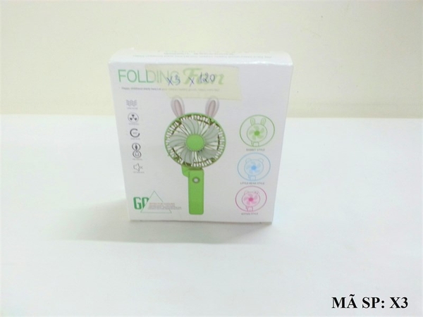 X3  HỘP QUẠT BÀN PIN + SẠC USB (3587)