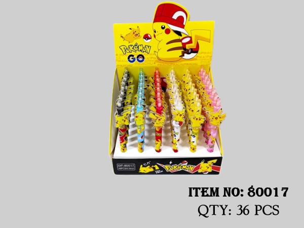 80017  HỘP BÚT VIẾT BI BẤM MÀU TÍM POKEMON 48C 0.5mm