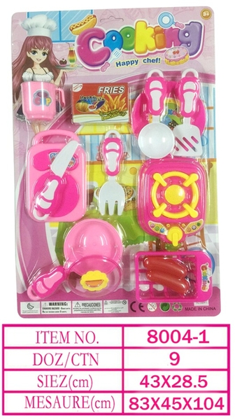 8004-1  VỈ BẾP GAS ĐƠN, THỚT, XÚC XÍCH, RỔ, CHẢO