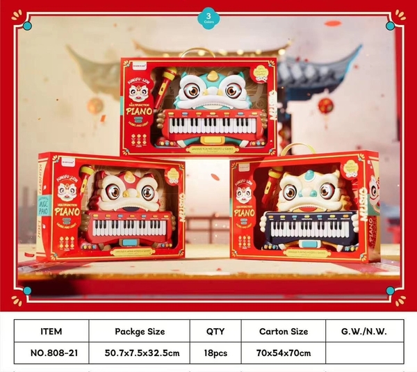 808-21  HỘP ĐÀN ORGAN 32 PHÍM CON LÂN + MICRO (BAO BÌ TIẾNG ANH)