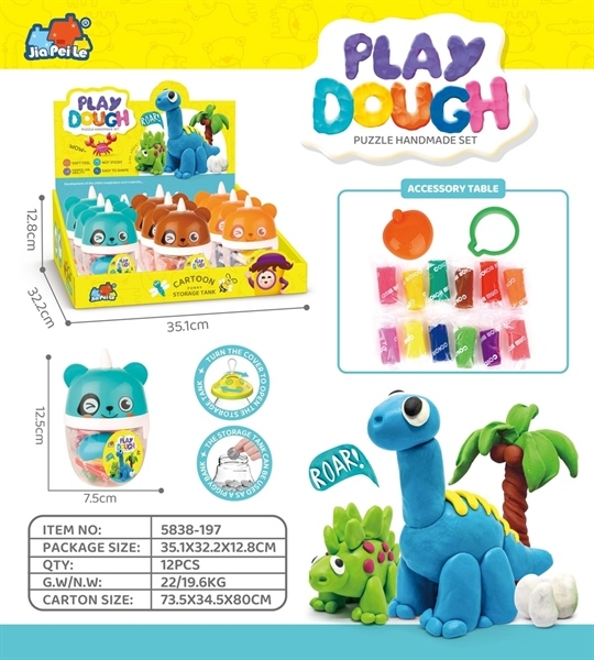 5838-197 HỘP ĐẤT SÉT 9 HỦ TÊ GIÁC + KHUÔN