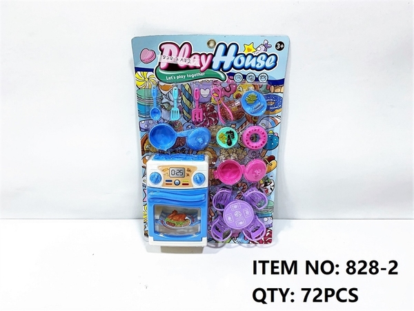 828-2 VỈ BẾP LÒ NƯỚNG, BÀN GHẾ, NỒI, DONUT